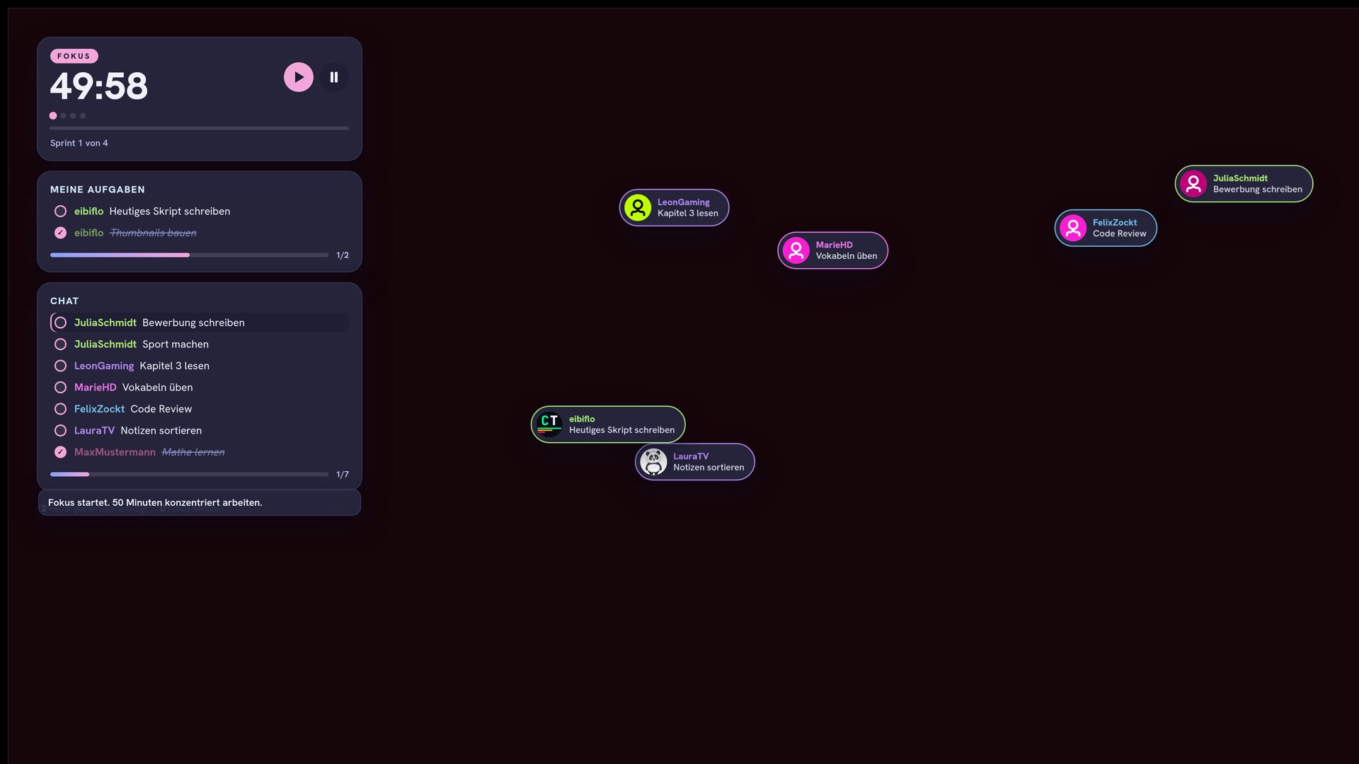 Fokus-Raum Twitch Overlay